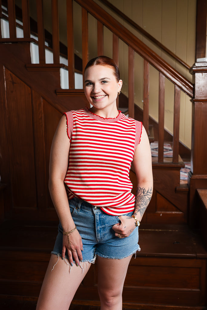 cherry striped top