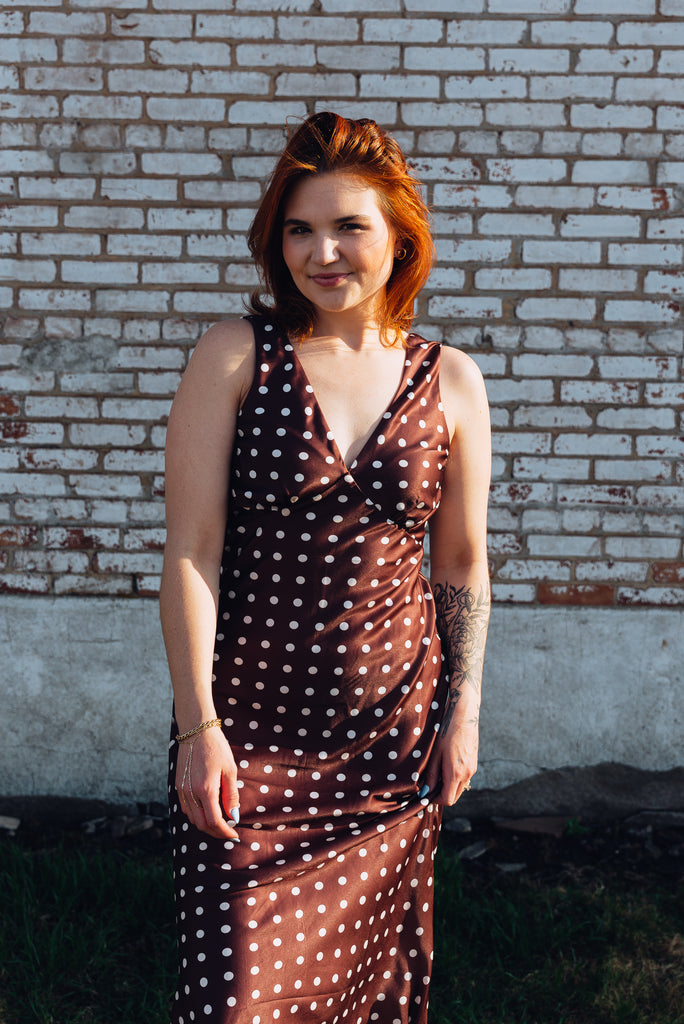 espresso silk dress