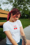 strawberry bow graphic tee