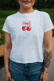strawberry bow graphic tee