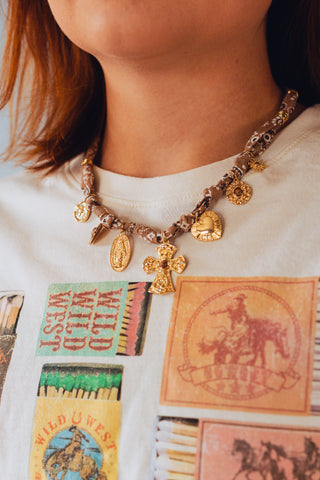golden outlaw bandana necklace