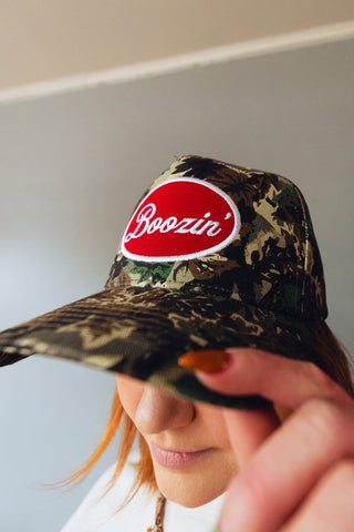camo boozin hat