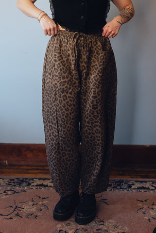 cheetah barrel pants