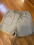 latte leather shorts