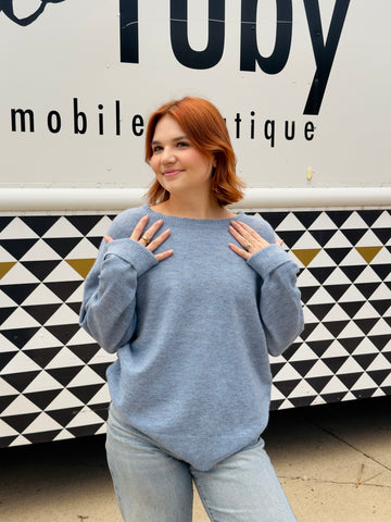indigo sweater
