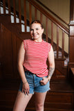 cherry striped top