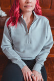 not your basic quarter zip (soft grey)