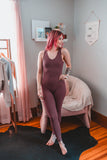 plum sculpt jumpsuit