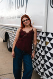 wine lace tank