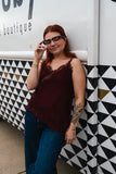 wine lace tank