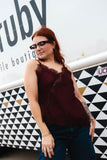 wine lace tank