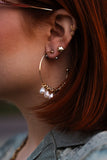 calla pearl hoop earrings