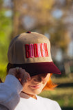 bookish maroon trucker hat