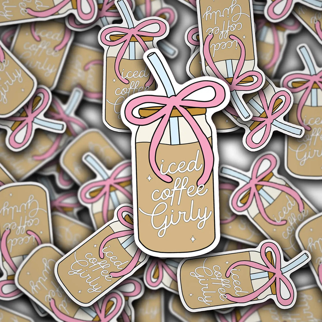 iced coffee girly sticker