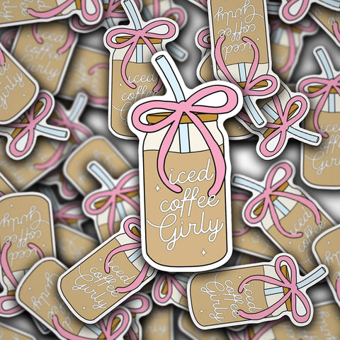 iced coffee girly sticker