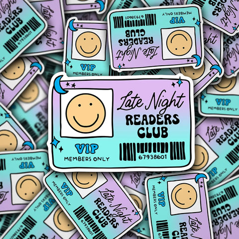 late night readers club sticker