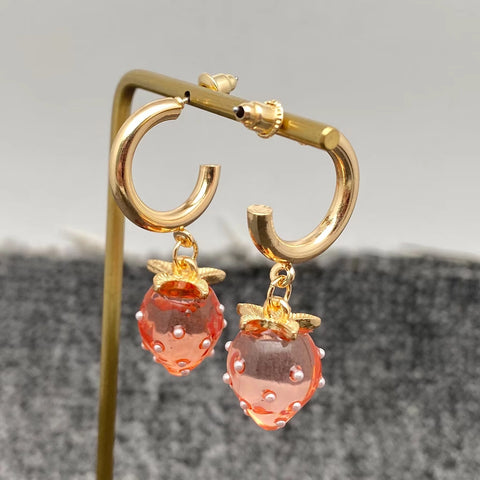 lil strawberry earrings