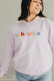 nebraska retro embroidered sweatshirt