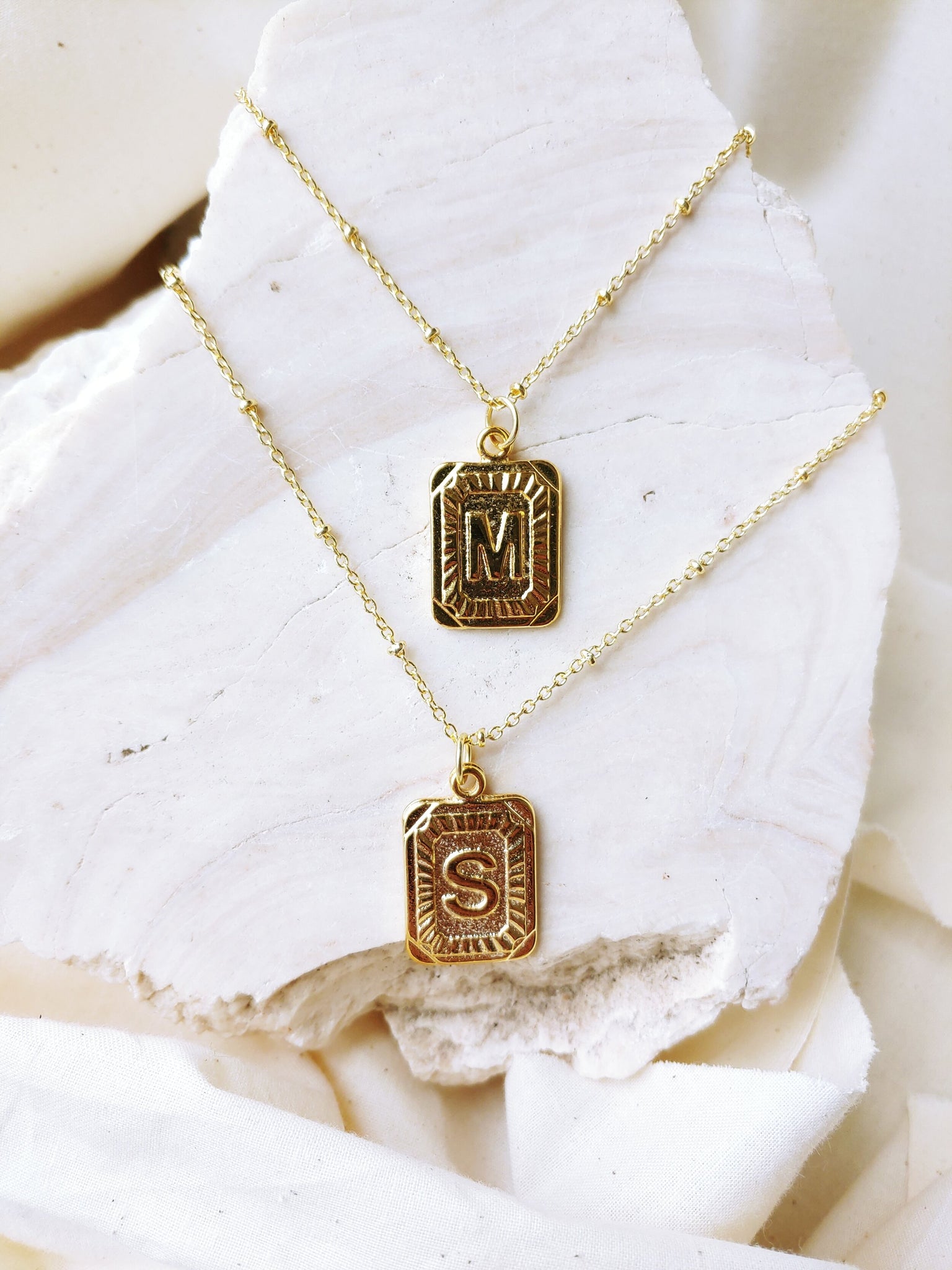 14K Gold Plated Layered Initial Letter Pendant Cross Choker Necklace- –  kissyanjewelry